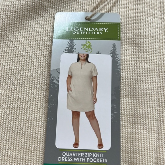 Quarter zip knit dress with pockets, legendary outfitters XL Woman, plus cream - Picture 7 of 7